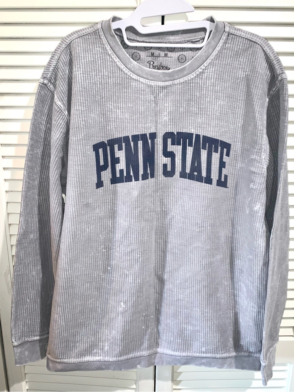 Pressbox Penn State Gray ribbed distressed sweatshirt Men’s medium